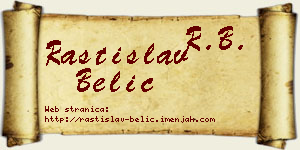 Rastislav Belić vizit kartica